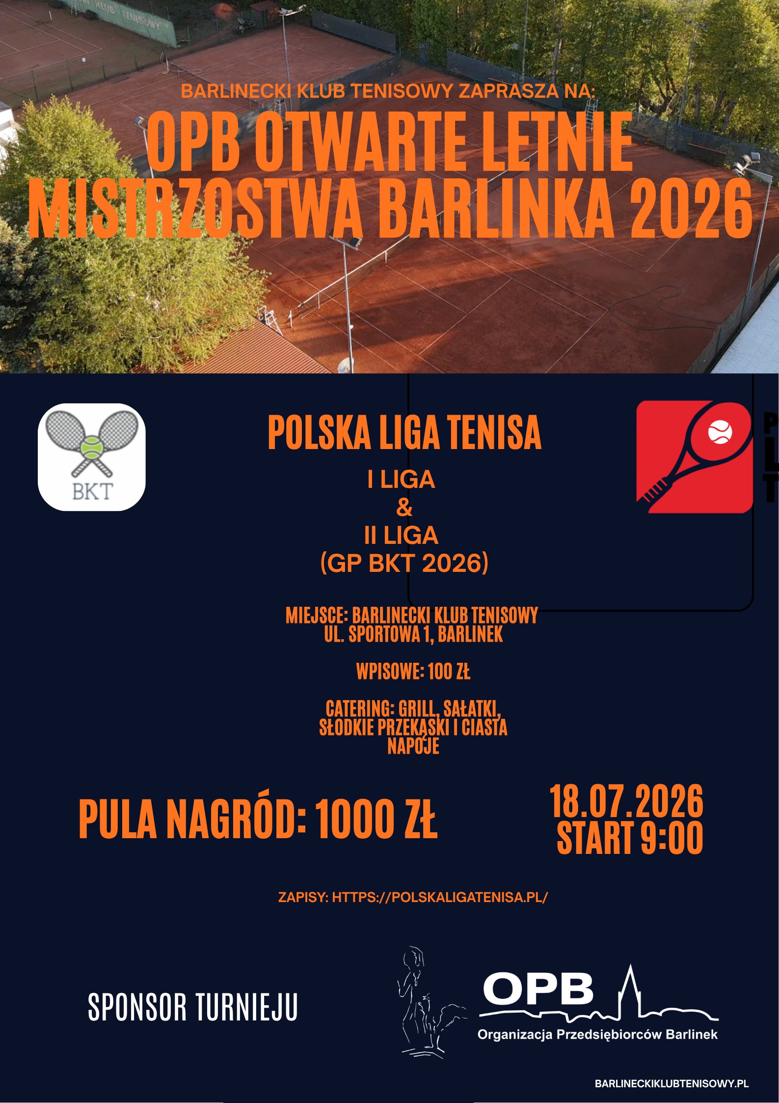 OPB Otwarte Letnie Mistrzostwa Barlinka 2026 — plakat turnieju